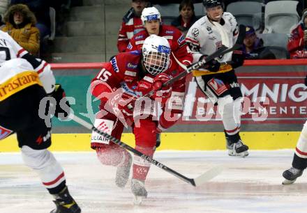 EBEL. Eishockey Bundesliga. EC KAC gegen BEMER Pioneers Vorarlberg.   Oliver Lam  (KAC).  Klagenfurt, am 21.2.2023.
Foto: Kuess
www.qspictures.net
---
pressefotos, pressefotografie, kuess, qs, qspictures, sport, bild, bilder, bilddatenbank