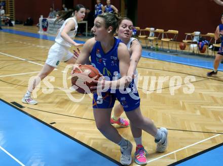 Basketball Damen Superliga. Grunddurchgang 14. Runde. KOS Celovec Damen gegen DBB LZ OOE.  Patricia Pauer (KOS), Luciana Chagas  (OOE). Klagenfurt, 25.2.2023.
Foto: Kuess
---
pressefotos, pressefotografie, kuess, qs, qspictures, sport, bild, bilder, bilddatenbank