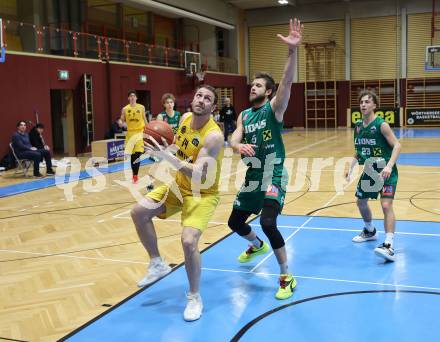 Basketball 2. Liga 2022/2023. Grunddurchgang 19. Runde. Woerthersee Piraten gegen Dornbirn Lions.  Maximilian Kunovjanek  (Piraten), Filip Kamenov  (Dornbirn). Klagenfurt, am 3.4.2023.
Foto: Kuess
www.qspictures.net
---
pressefotos, pressefotografie, kuess, qs, qspictures, sport, bild, bilder, bilddatenbank