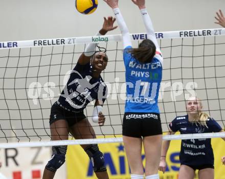 Volleyball. Austrian Volley League Women. ATSC Kelag Wildcats Klagenfurt gegen TI-ROWA-Moser-volley Tirol.  Ehize Omoghibo (Klagenfurt).  Klagenfurt, 4.3.2023
Foto: Kuess


---
pressefotos, pressefotografie, kuess, qs, qspictures, sport, bild, bilder, bilddatenbank