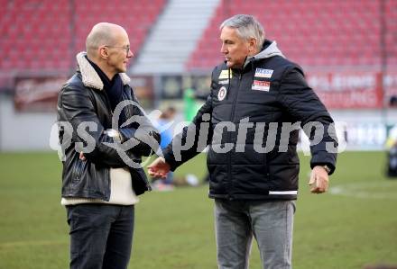 Fussball Bundesliga. SK Austria Klagenfurt gegen Cashpoint SCR Altach.  Herbert Matschek, Trainer Peter Pacult (Klagenfurt).  Klagenfurt, am 5.3.2023.
Foto: Kuess
---
pressefotos, pressefotografie, kuess, qs, qspictures, sport, bild, bilder, bilddatenbank