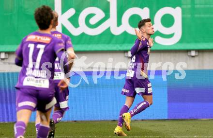 Fussball Bundesliga. SK Austria Klagenfurt gegen Cashpoint SCR Altach. Torjubel Florian Rieder (Klagenfurt). Klagenfurt, am 5.3.2023.
Foto: Kuess
---
pressefotos, pressefotografie, kuess, qs, qspictures, sport, bild, bilder, bilddatenbank