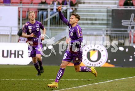 Fussball Bundesliga. SK Austria Klagenfurt gegen Cashpoint SCR Altach. Torjubel Florian Rieder (Klagenfurt). Klagenfurt, am 5.3.2023.
Foto: Kuess
---
pressefotos, pressefotografie, kuess, qs, qspictures, sport, bild, bilder, bilddatenbank