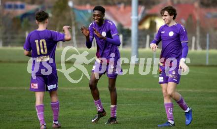 Fussball. Kaerntner Liga. Kraig gegen Austria Klagenfurt Amateure.  Torjubel Mersei Dieu Nsandi  (Klagenfurt). Treibach, 25.3.2023
Foto: Kuess


---
pressefotos, pressefotografie, kuess, qs, qspictures, sport, bild, bilder, bilddatenbank