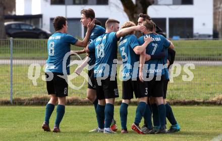 Fussball. Kaerntner Liga. Kraig gegen Austria Klagenfurt Amateure.  Torjubel Marco Pusnik  (Kraig). Treibach, 25.3.2023
Foto: Kuess


---
pressefotos, pressefotografie, kuess, qs, qspictures, sport, bild, bilder, bilddatenbank