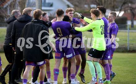 Fussball. Kaerntner Liga. Kraig gegen Austria Klagenfurt Amateure.  Jubel   (Klagenfurt). Treibach, 25.3.2023
Foto: Kuess


---
pressefotos, pressefotografie, kuess, qs, qspictures, sport, bild, bilder, bilddatenbank