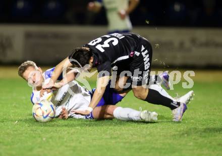 Fussball. Regionalliga. Treibach gegen LASK Amateure OOE.   Manuel Primusch, (Treibach),    Rocco Vicol  (LASK). Treibach, 24.3.2023
Foto: Kuess


---
pressefotos, pressefotografie, kuess, qs, qspictures, sport, bild, bilder, bilddatenbank