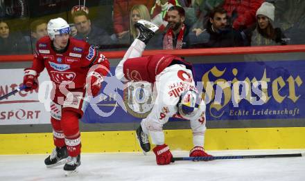 EBEL. Eishockey Bundesliga. EC KAC gegen Salzburg.   Clemens Unterweger,  (KAC),    Ali Wukovits  (Salzburg). Klagenfurt, am 26.3.2023.
Foto: Kuess
www.qspictures.net
---
pressefotos, pressefotografie, kuess, qs, qspictures, sport, bild, bilder, bilddatenbank