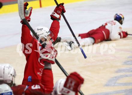 EBEL. Eishockey Bundesliga. EC KAC gegen Salzburg.  Torjubel Clemens Unterweger   (KAC).  Klagenfurt, am 26.3.2023.
Foto: Kuess
www.qspictures.net
---
pressefotos, pressefotografie, kuess, qs, qspictures, sport, bild, bilder, bilddatenbank