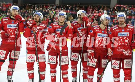 EBEL. Eishockey Bundesliga. EC KAC gegen Salzburg.    David Maier, Samuel Witting, Simeon Schwinger, Paul Postma, Thomas Vallant, Nicholas Eric Petersen (KAC).  Klagenfurt, am 26.3.2023.
Foto: Kuess
www.qspictures.net
---
pressefotos, pressefotografie, kuess, qs, qspictures, sport, bild, bilder, bilddatenbank