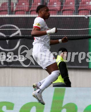 Fussball Bundesliga. SK Austria Klagenfurt gegen Salzburg. Torjubel Adamu Chukwubuike Junior   (Salzburg).  Klagenfurt, am 2.4.2023.
Foto: Kuess
---
pressefotos, pressefotografie, kuess, qs, qspictures, sport, bild, bilder, bilddatenbank