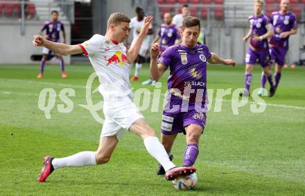 Fussball Bundesliga. SK Austria Klagenfurt gegen Salzburg.  Till Schumacher, (Klagenfurt),     Ignacs Van Der Brempt (Salzburg).  Klagenfurt, am 2.4.2023.
Foto: Kuess
---
pressefotos, pressefotografie, kuess, qs, qspictures, sport, bild, bilder, bilddatenbank