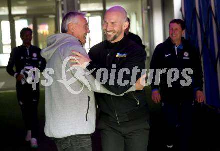 Fussball Bundesliga. SK Austria Klagenfurt gegen Sturm Graz. Trainer Peter Pacult, (Klagenfurt),  Trainer Christian Ilzer    (Graz).  Klagenfurt, am 16.4.2023.
Foto: Kuess
---
pressefotos, pressefotografie, kuess, qs, qspictures, sport, bild, bilder, bilddatenbank