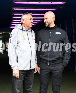 Fussball Bundesliga. SK Austria Klagenfurt gegen Sturm Graz.  Trainer Peter Pacult, (Klagenfurt),   Trainer Christian Ilzer  (Graz).  Klagenfurt, am 16.4.2023.
Foto: Kuess
---
pressefotos, pressefotografie, kuess, qs, qspictures, sport, bild, bilder, bilddatenbank