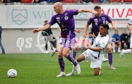 Fussball Bundesliga. SK Austria Klagenfurt gegen Sturm Graz.  Nicolas Wimmer,  (Klagenfurt),  Manprit Sarkaria  (Graz).  Klagenfurt, am 16.4.2023.
Foto: Kuess
---
pressefotos, pressefotografie, kuess, qs, qspictures, sport, bild, bilder, bilddatenbank