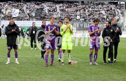 Fussball Bundesliga. SK Austria Klagenfurt gegen Sturm Graz.  Andrew Irving, Nicolas Binder, Phillip Menzel, Thorsten Mahrer, Sandro Zakany (Klagenfurt).  Klagenfurt, am 16.4.2023.
Foto: Kuess
---
pressefotos, pressefotografie, kuess, qs, qspictures, sport, bild, bilder, bilddatenbank