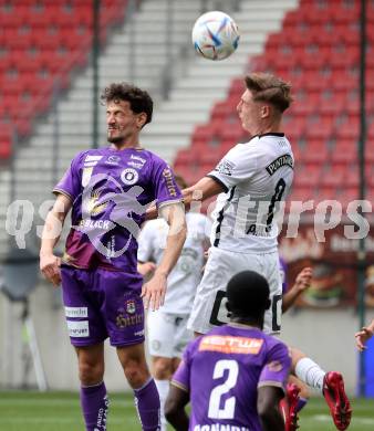 Fussball Bundesliga. SK Austria Klagenfurt gegen Sturm Graz.  Vesel Demaku,  (Klagenfurt),    Alexander Prass (Graz).  Klagenfurt, am 16.4.2023.
Foto: Kuess
---
pressefotos, pressefotografie, kuess, qs, qspictures, sport, bild, bilder, bilddatenbank