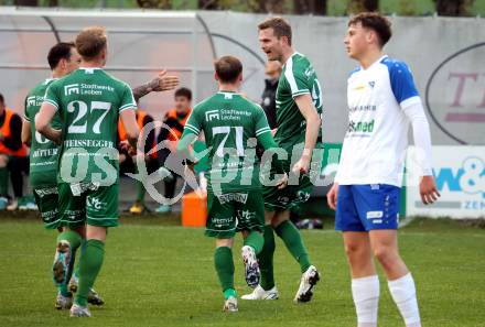 Fussball. Regionalliga. Treibach gegen DSV Leoben.  Torjubel  Thomas Hirschhofer  (Leoben). Treibach, 21.4.2023.
Foto: Kuess


---
pressefotos, pressefotografie, kuess, qs, qspictures, sport, bild, bilder, bilddatenbank