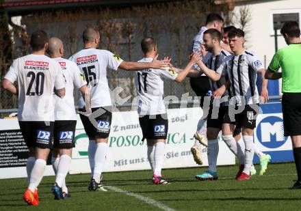 Fussball. Kaerntner Liga. Bleiburg gegen ATSV Wolfsberg.  Torjubel Mathias Robert Knauder  (Bleiburg),. Bleiburg 22.4.2023.
Foto: Kuess


---
pressefotos, pressefotografie, kuess, qs, qspictures, sport, bild, bilder, bilddatenbank