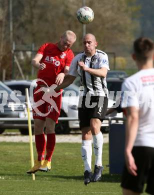 Fussball. Kaerntner Liga. Bleiburg gegen ATSV Wolfsberg. Nikola Tolimir   (Bleiburg),    Marcel Maximilian Stoni (Wolfsberg). Bleiburg 22.4.2023.
Foto: Kuess


---
pressefotos, pressefotografie, kuess, qs, qspictures, sport, bild, bilder, bilddatenbank