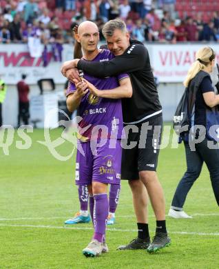 Fussball Bundesliga. SK Austria Klagenfurt gegen SK Rapid Wien.  Nicolas Wimmer, Tormanntrainer Alexander Kunze. Klagenfurt, am 3.6.2023.
Foto: Kuess
---
pressefotos, pressefotografie, kuess, qs, qspictures, sport, bild, bilder, bilddatenbank