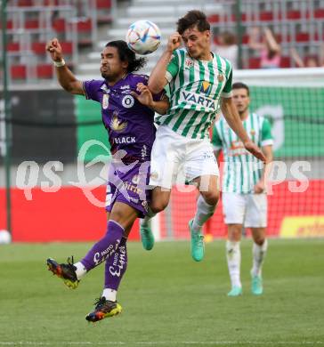 Fussball Bundesliga. SK Austria Klagenfurt gegen SK Rapid Wien. Maximiliano Moreira Romero,  (Klagenfurt),  Moritz Oswald   (Rapid).  Klagenfurt, am 3.6.2023.
Foto: Kuess
---
pressefotos, pressefotografie, kuess, qs, qspictures, sport, bild, bilder, bilddatenbank