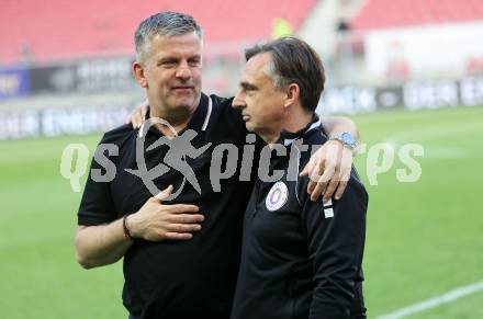 Fussball Bundesliga. SK Austria Klagenfurt gegen SK Rapid Wien.  Matthias Imhof, Harald Wagner (Physiotherapeut) . Klagenfurt, am 3.6.2023.
Foto: Kuess
---
pressefotos, pressefotografie, kuess, qs, qspictures, sport, bild, bilder, bilddatenbank