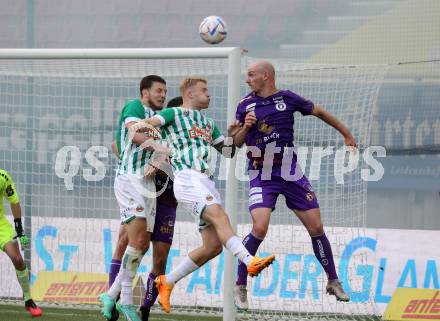 Fussball Bundesliga. SK Austria Klagenfurt gegen SK Rapid Wien.  Nicolas Wimmer,  (Klagenfurt),   Oliver Strunz, Kevin Wimmer (Rapid).  Klagenfurt, am 3.6.2023.
Foto: Kuess
---
pressefotos, pressefotografie, kuess, qs, qspictures, sport, bild, bilder, bilddatenbank