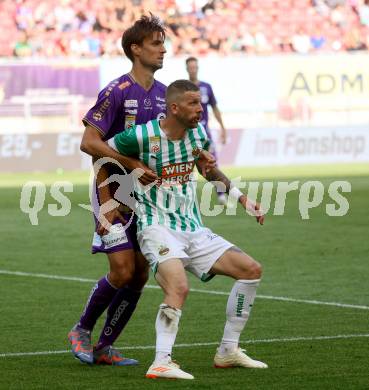 Fussball Bundesliga. SK Austria Klagenfurt gegen SK Rapid Wien. Thorsten Mahrer,  (Klagenfurt),  Guido Burgstaller   (Rapid).  Klagenfurt, am 3.6.2023.
Foto: Kuess
---
pressefotos, pressefotografie, kuess, qs, qspictures, sport, bild, bilder, bilddatenbank