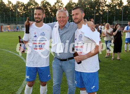 Fussball KFV Cup. SAK gegen Dellach/Gail. Patrick Lausegger, Marko Wieser, Darjan Aleksic  (SAK). Klagenfurt, am 17.6.2023.
Foto: Kuess



---
pressefotos, pressefotografie, kuess, qs, qspictures, sport, bild, bilder, bilddatenbank