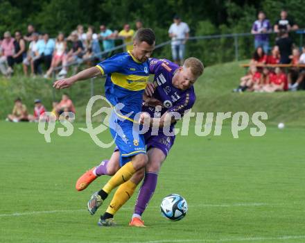 Fussball Bundesliga Testspiel. DSG/ATUS Ferlach gegen SK Austria Klagenfurt.  Jonas Arweiler (Austria KLagenfurt). Ferlach, am 30.6.2023.
Foto: Kuess



---
pressefotos, pressefotografie, kuess, qs, qspictures, sport, bild, bilder, bilddatenbank