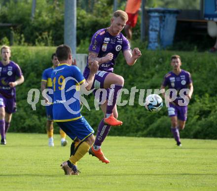 Fussball Bundesliga Testspiel. DSG/ATUS Ferlach gegen SK Austria Klagenfurt.  Jonas Arweiler (Austria KLagenfurt). Ferlach, am 30.6.2023.
Foto: Kuess



---
pressefotos, pressefotografie, kuess, qs, qspictures, sport, bild, bilder, bilddatenbank