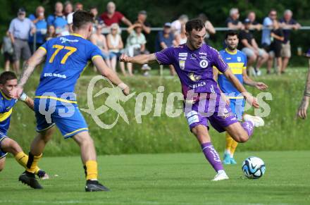 Fussball Bundesliga Testspiel. DSG/ATUS Ferlach gegen SK Austria Klagenfurt.  Andrew Irving (Austria KLagenfurt). Ferlach, am 30.6.2023.
Foto: Kuess



---
pressefotos, pressefotografie, kuess, qs, qspictures, sport, bild, bilder, bilddatenbank