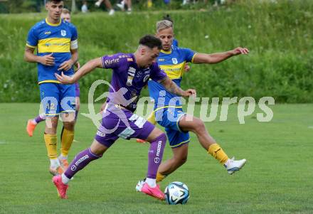 Fussball Bundesliga Testspiel. DSG/ATUS Ferlach gegen SK Austria Klagenfurt. Sinan Karweina (Austria KLagenfurt). Ferlach, am 30.6.2023.
Foto: Kuess



---
pressefotos, pressefotografie, kuess, qs, qspictures, sport, bild, bilder, bilddatenbank