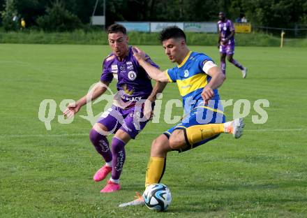 Fussball Bundesliga Testspiel. DSG/ATUS Ferlach gegen SK Austria Klagenfurt.  Sinan Karweina (Austria KLagenfurt). Ferlach, am 30.6.2023.
Foto: Kuess



---
pressefotos, pressefotografie, kuess, qs, qspictures, sport, bild, bilder, bilddatenbank