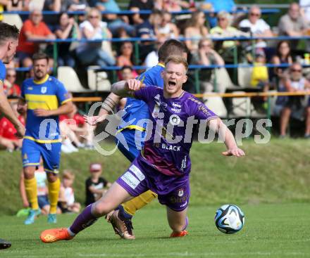 Fussball Bundesliga Testspiel. DSG/ATUS Ferlach gegen SK Austria Klagenfurt.  Jonas Arweiler (Austria KLagenfurt). Ferlach, am 30.6.2023.
Foto: Kuess



---
pressefotos, pressefotografie, kuess, qs, qspictures, sport, bild, bilder, bilddatenbank