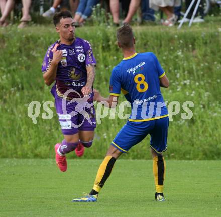 Fussball Bundesliga Testspiel. DSG/ATUS Ferlach gegen SK Austria Klagenfurt. Sinan Karweina (Austria KLagenfurt). Ferlach, am 30.6.2023.
Foto: Kuess



---
pressefotos, pressefotografie, kuess, qs, qspictures, sport, bild, bilder, bilddatenbank