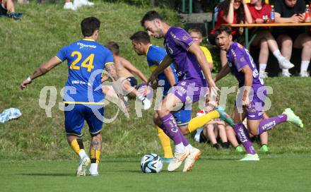 Fussball Bundesliga Testspiel. DSG/ATUS Ferlach gegen SK Austria Klagenfurt.  Andrew Irving (Austria KLagenfurt). Ferlach, am 30.6.2023.
Foto: Kuess



---
pressefotos, pressefotografie, kuess, qs, qspictures, sport, bild, bilder, bilddatenbank