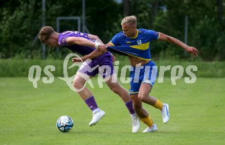 Fussball Bundesliga Testspiel. DSG/ATUS Ferlach gegen SK Austria Klagenfurt. Moritz Berg (Austria KLagenfurt). Ferlach, am 30.6.2023.
Foto: Kuess



---
pressefotos, pressefotografie, kuess, qs, qspictures, sport, bild, bilder, bilddatenbank