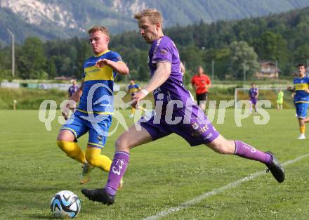 Fussball Bundesliga Testspiel. DSG Ferlach gegen SK Austria Klagenfurt.  Marcel Schmautz (Ferlach),    Christopher CVetko (Austria KLagenfurt). Ferlach, am 30.6.2023.
Foto: Kuess



---
pressefotos, pressefotografie, kuess, qs, qspictures, sport, bild, bilder, bilddatenbank