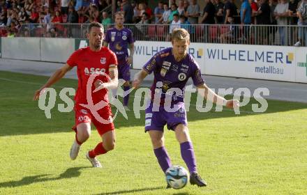 Fussball Bundesliga. Testspiel. ATSV Wolfsberg gegen SK Austria KLagenfurt. Patrick Pfennich,  (Wolfsberg),  Christopher Cvetko  (KLagenfurt). Wolfsberg, am 4.7.2023.
Foto: Kuess



---
pressefotos, pressefotografie, kuess, qs, qspictures, sport, bild, bilder, bilddatenbank