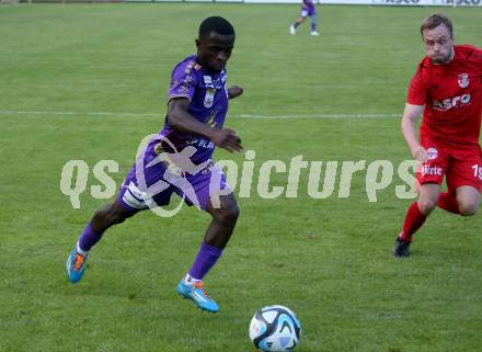 Fussball Bundesliga. Testspiel. ATSV Wolfsberg gegen SK Austria KLagenfurt.  Solomon Bonnah  (KLagenfurt). Wolfsberg, am 4.7.2023.
Foto: Kuess



---
pressefotos, pressefotografie, kuess, qs, qspictures, sport, bild, bilder, bilddatenbank