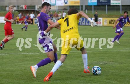 Fussball Bundesliga. Testspiel. ATSV Wolfsberg gegen SK Austria KLagenfurt.  Andrew Irving  (KLagenfurt). Wolfsberg, am 4.7.2023.
Foto: Kuess



---
pressefotos, pressefotografie, kuess, qs, qspictures, sport, bild, bilder, bilddatenbank