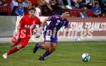 Fussball Bundesliga. Testspiel. ATSV Wolfsberg gegen SK Austria KLagenfurt.  Bego Kujrakovic  (KLagenfurt). Wolfsberg, am 4.7.2023.
Foto: Kuess



---
pressefotos, pressefotografie, kuess, qs, qspictures, sport, bild, bilder, bilddatenbank