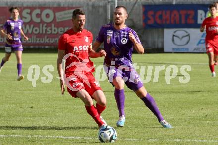 Fussball Bundesliga. Testspiel. ATSV Wolfsberg gegen SK Austria KLagenfurt. Patrick Pfennich,  (Wolfsberg),  Turgay Gemicibasi  (KLagenfurt). Wolfsberg, am 4.7.2023.
Foto: Kuess



---
pressefotos, pressefotografie, kuess, qs, qspictures, sport, bild, bilder, bilddatenbank