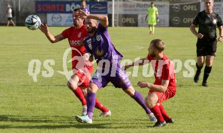 Fussball Bundesliga. Testspiel. ATSV Wolfsberg gegen SK Austria KLagenfurt. Patrick Pfennich,  (Wolfsberg),   Turgay Gemicibasi (KLagenfurt). Wolfsberg, am 4.7.2023.
Foto: Kuess



---
pressefotos, pressefotografie, kuess, qs, qspictures, sport, bild, bilder, bilddatenbank