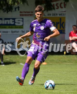 Fussball Bundesliga. Testspiel. Sk Austria KLagenfurt gegen Liefering.Thorsten Mahrer  (Austria). Gmuend, am 7.7. 2023.
Foto: Kuess



---
pressefotos, pressefotografie, kuess, qs, qspictures, sport, bild, bilder, bilddatenbank