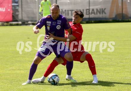 Fussball Bundesliga. Testspiel. Sk Austria KLagenfurt gegen Liefering. Rico Benatelli, (Austria), Moritz Neumann   (Liefering). Gmuend, am 7.7. 2023.
Foto: Kuess



---
pressefotos, pressefotografie, kuess, qs, qspictures, sport, bild, bilder, bilddatenbank