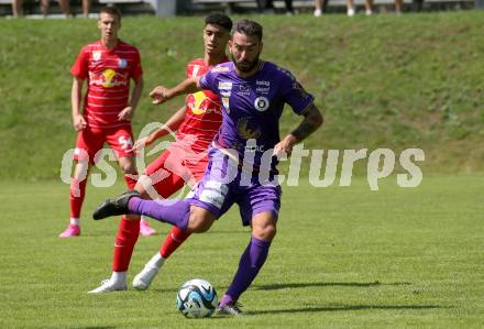 Fussball Bundesliga. Testspiel. Sk Austria KLagenfurt gegen Liefering.  Kosmas Gkezos (Austria). Gmuend, am 7.7. 2023.
Foto: Kuess



---
pressefotos, pressefotografie, kuess, qs, qspictures, sport, bild, bilder, bilddatenbank