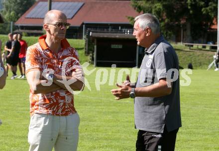 Fussball Bundesliga. Testspiel. Sk Austria KLagenfurt gegen Liefering. Herbert Matschek, Trainer Peter Pacult (Austria). Gmuend, am 7.7. 2023.
Foto: Kuess



---
pressefotos, pressefotografie, kuess, qs, qspictures, sport, bild, bilder, bilddatenbank